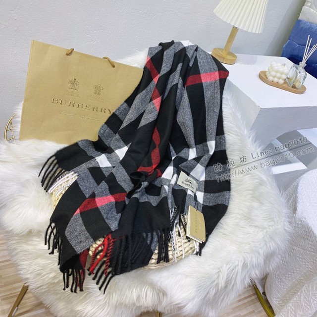 Burberry經典寬格混紡大披肩 經典格子女士圍巾披肩 巴寶莉2021新款羊毛羊絨圍巾  mmj1356